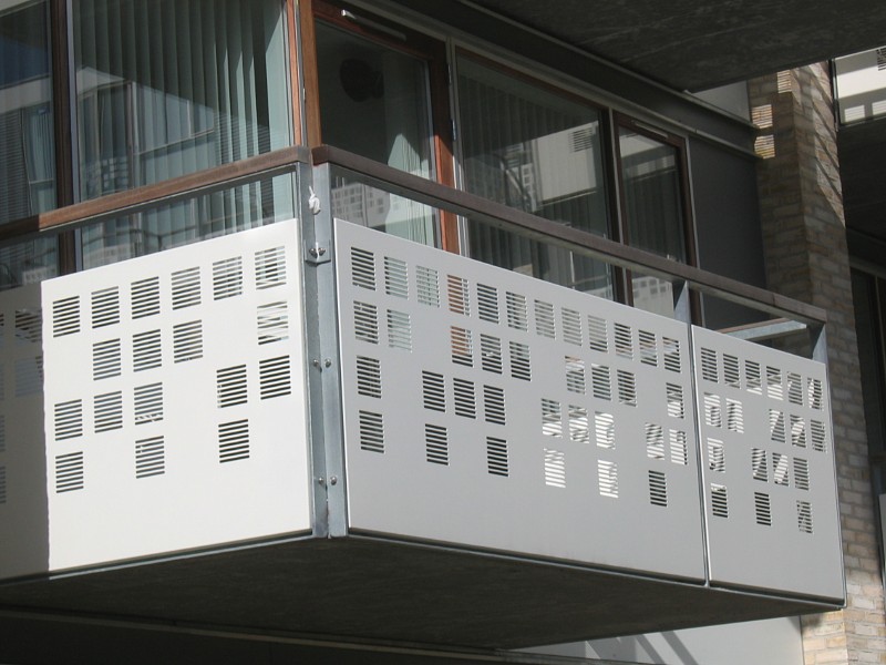 Balcony balustrades of perforated sheets made by RMIG